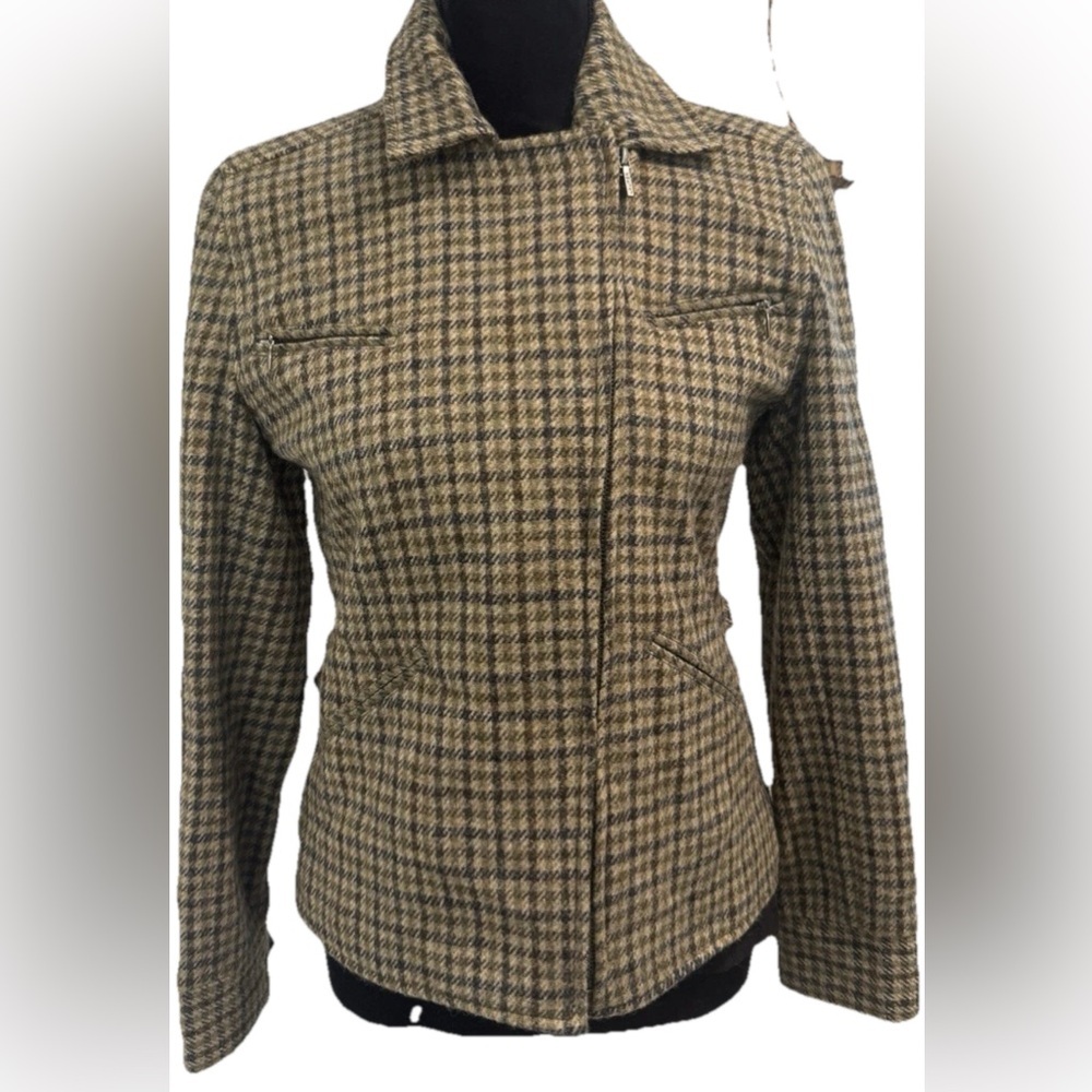 Lauren Ralph Lauren Vintage 100% Wool Houndstooth Jacket Blazer Womens Size 4 - Picture 2 of 14